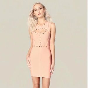 Bebe studded keyhole dress